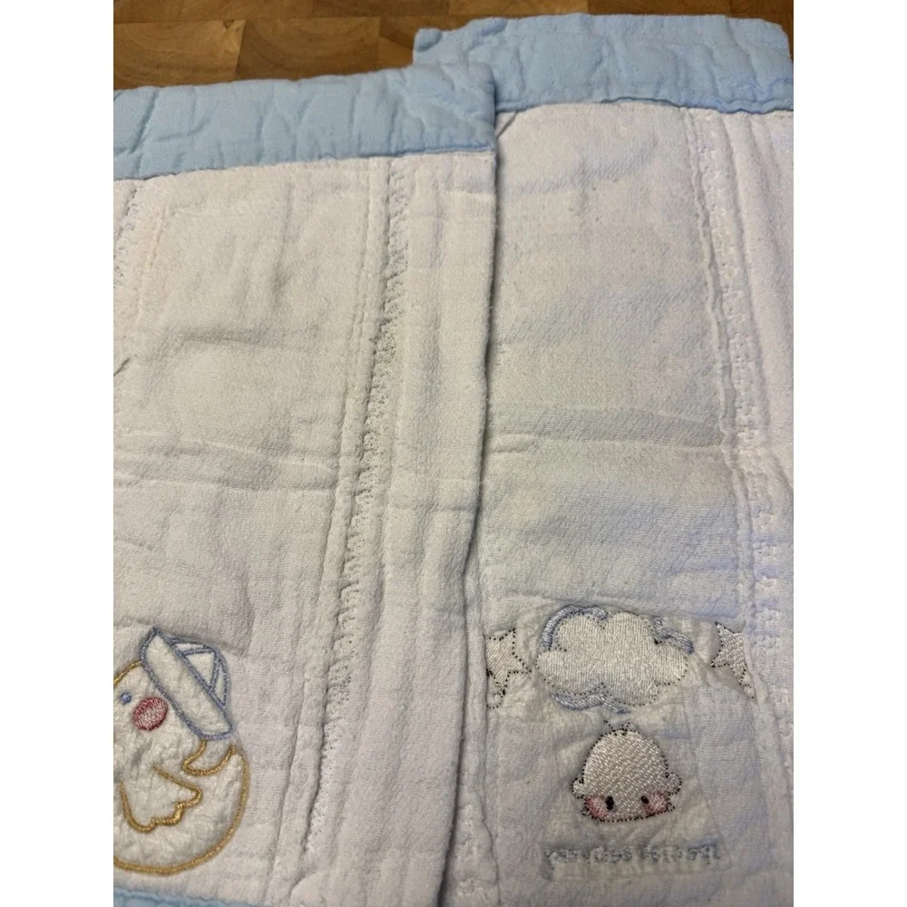 Vintage Baby Burp Cloths Duck and Special Delivery Embroidered Set of‎ 2